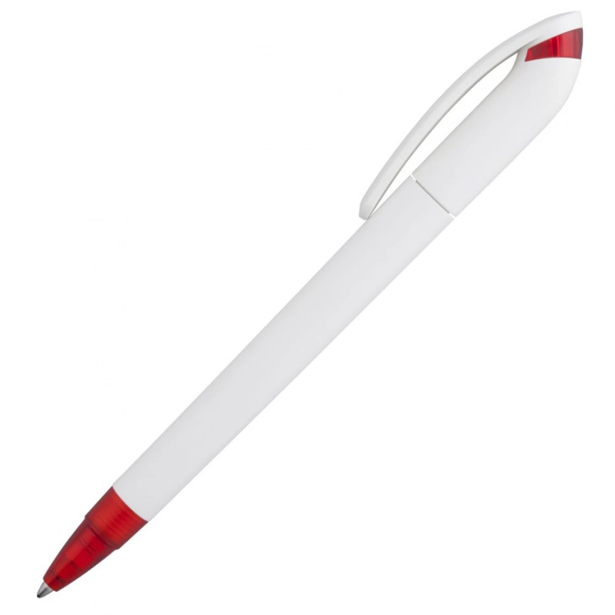 Ручка шариковая Beo Sport, белая с красным фото 3