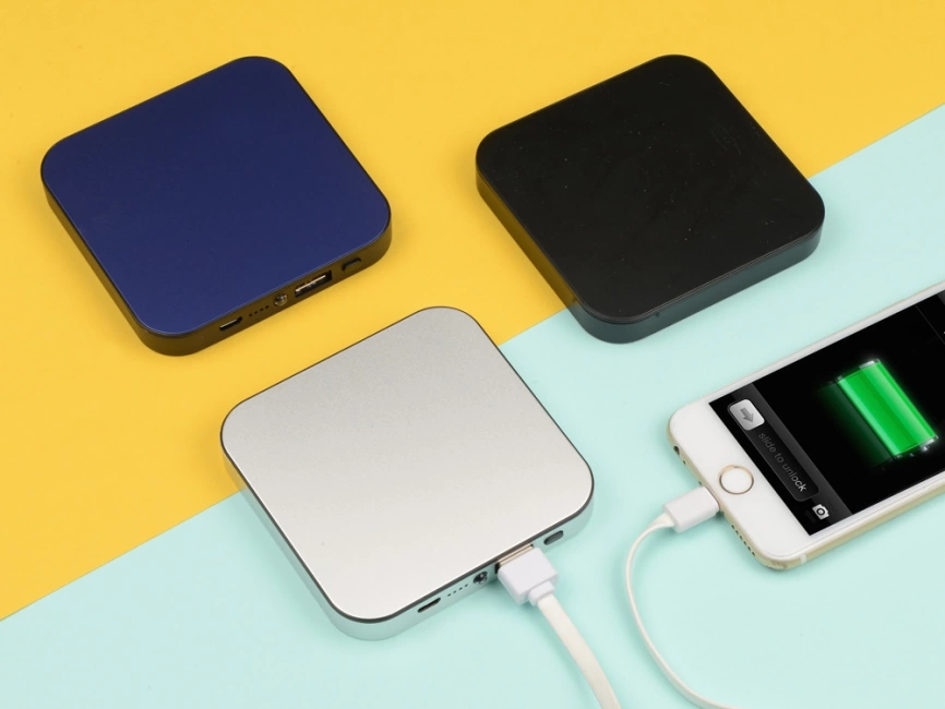 Портативное зарядное устройство на 4000 mAh с литий-полимерной батареей в компактном корпусе из металла, черный фото 9