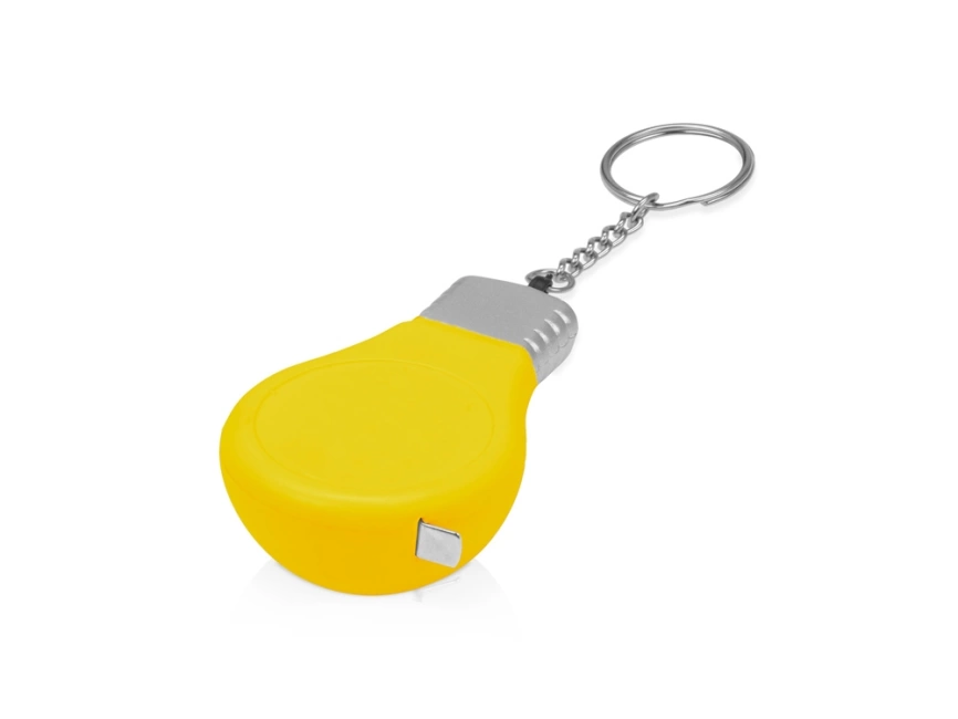 Брелок-рулетка для ключей Лампочка, желтый/серебристый фото 1