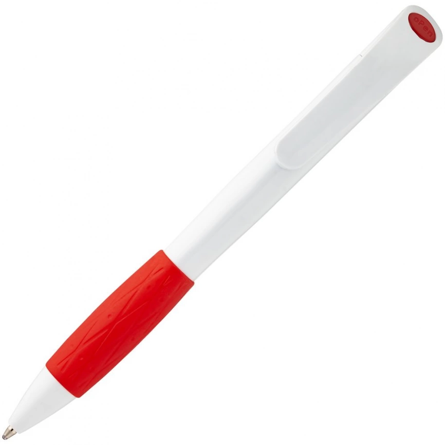 Ручка шариковая Grip, белая с красным фото 6