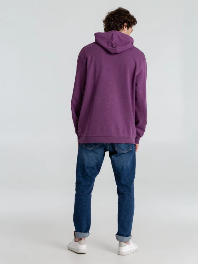 Толстовка с капюшоном унисекс Hoodie, фиолетовый меланж, размер XL фото 20