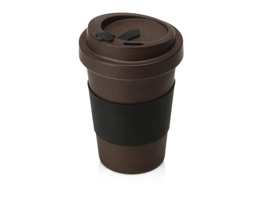 Стакан из кофе с силиконовой манжетой Latte, коричневый фото 1