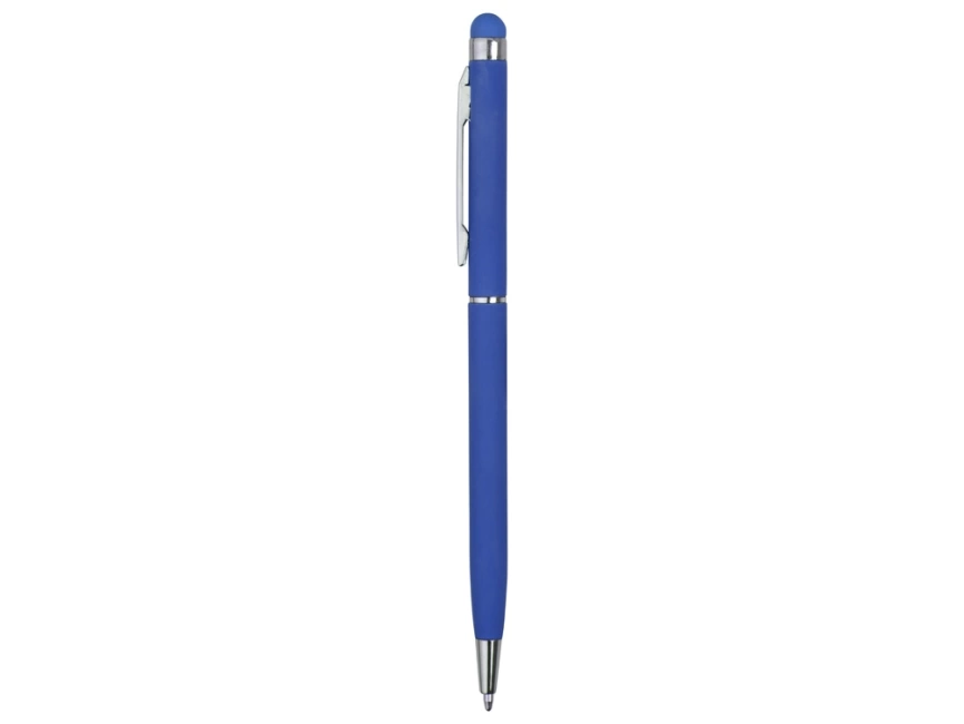 Ручка-стилус шариковая Jucy Soft с покрытием soft touch, синий фото 3