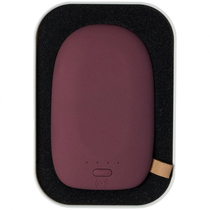 Аккумулятор с беспроводной зарядкой Pebble Wireless 9000 мАч, винный фото 7