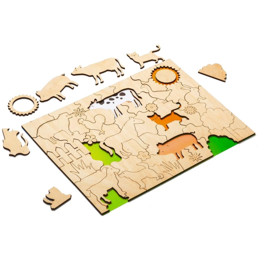 Развивающий эко-пазл Wood Games, ферма фото 1