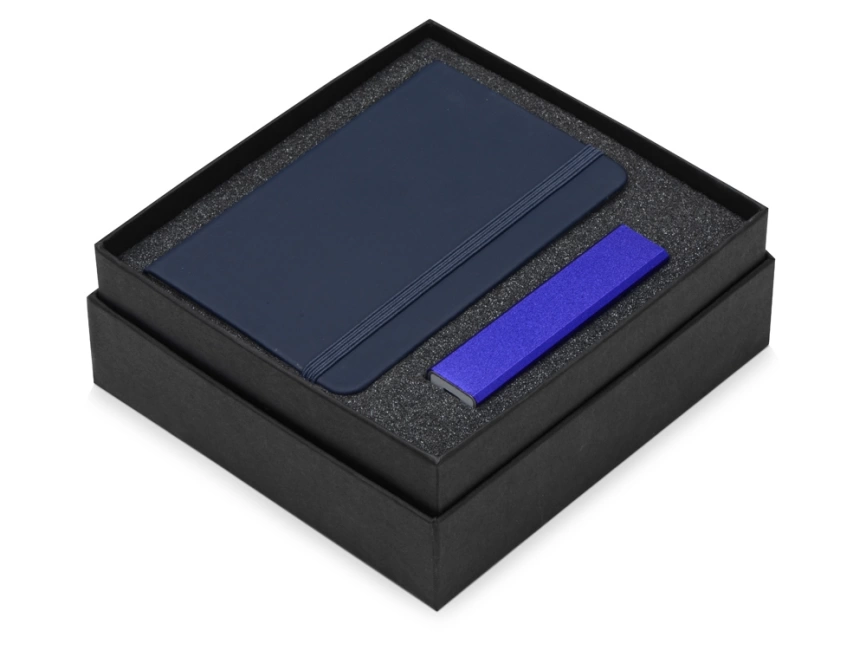 Подарочный набор To go с блокнотом и зарядным устройством, синий фото 2