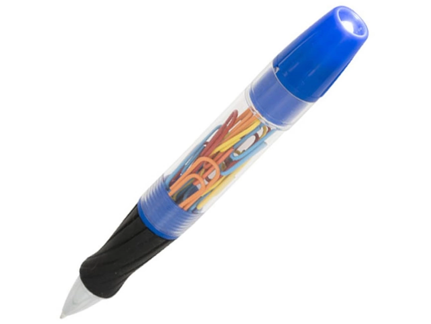 Королевская шариковая ручка со светодиодами и скрепками, синий фото 1