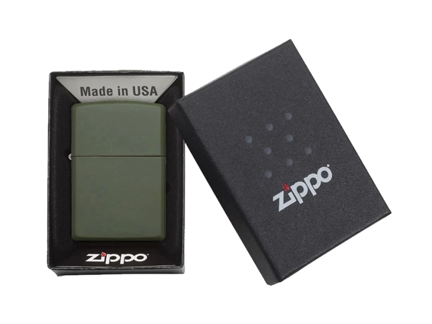 Зажигалка ZIPPO Classic с покрытием Green Matte, латунь/сталь, зелёная, матовая, 38x13x57 мм фото 6