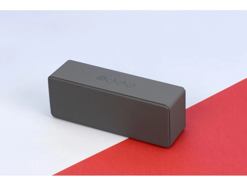 Портативная колонка Bar со стереодинамиками soft touch, серый фото 10