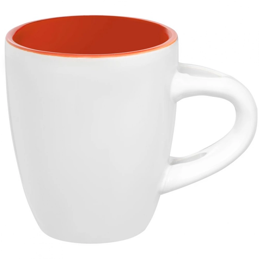 Кофейная кружка Pairy с ложкой, оранжевая с белой фото 2