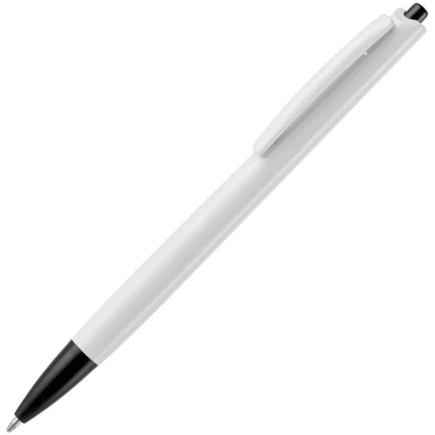 Ручка шариковая Tick, белая с черным фото 1