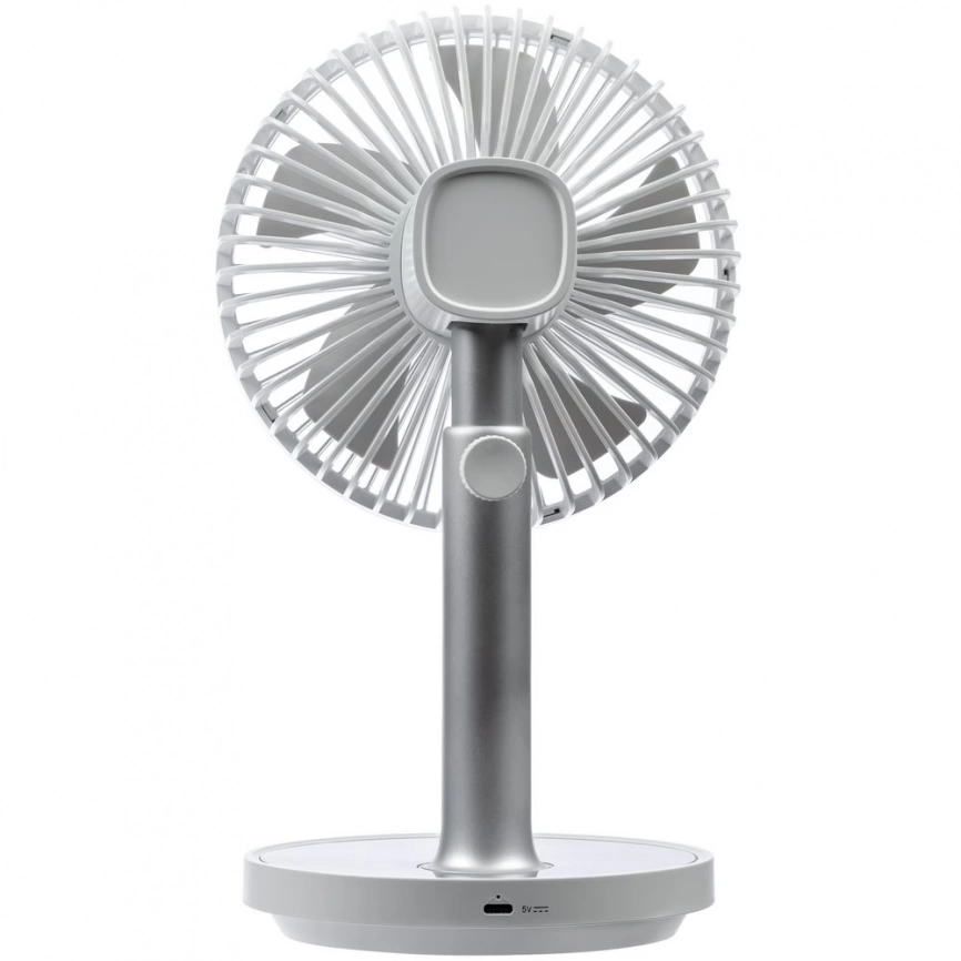 Настольный беспроводной вентилятор с подсветкой inBreeze, белый c серым фото 4
