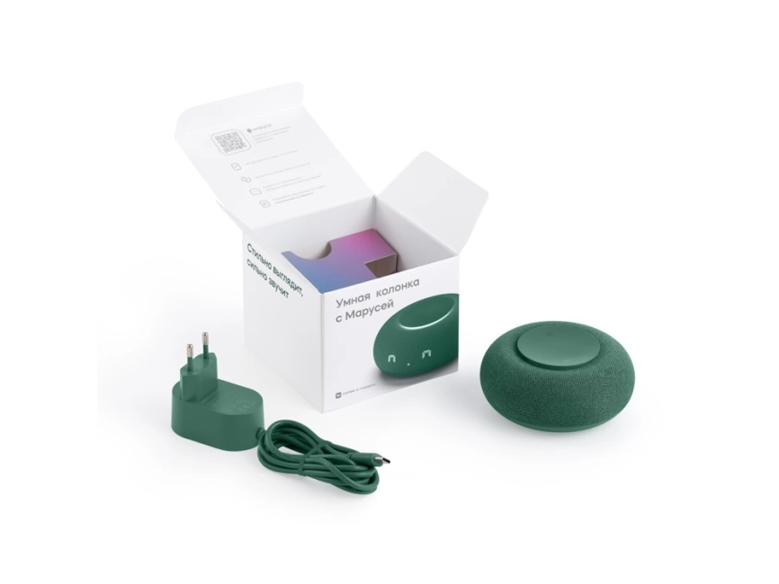 Умная колонка VK Капсула Мини с голосовым помощником Марусей, хвойный зеленый фото 5