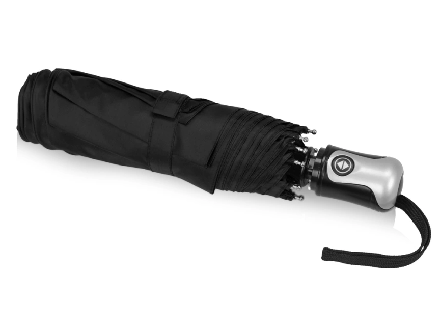 Зонт Alex трехсекционный автоматический 21,5, черный фото 3
