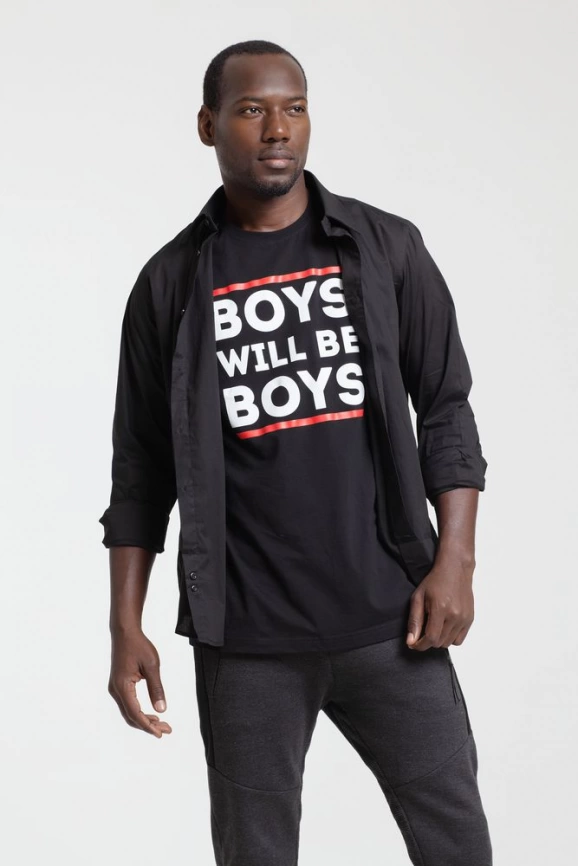 Футболка Boys Will Be Boys, черная, размер XL фото 4