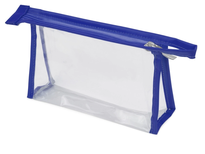 Прозрачная пластиковая косметичка Lucy, синий/прозрачный фото 1