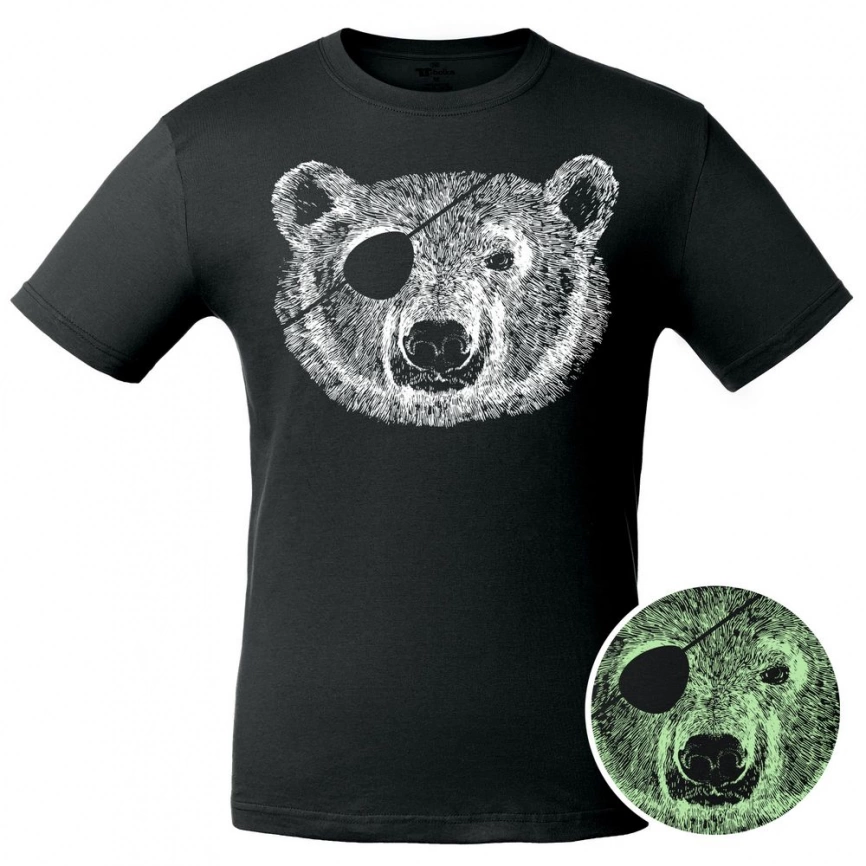 Футболка «Медведь-пират» со светящимся принтом, черная, размер L фото 2