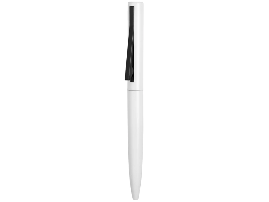 Ручка металлическая шариковая Bevel, белый/черный фото 2