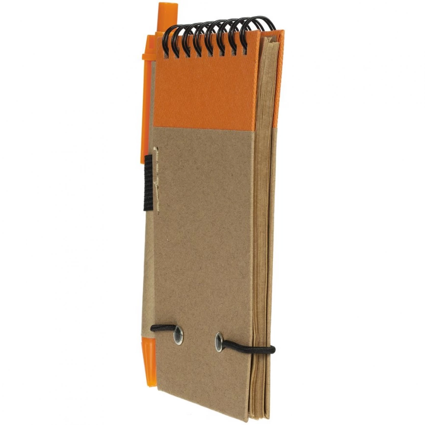Блокнот на кольцах Eco Note с ручкой, оранжевый фото 8