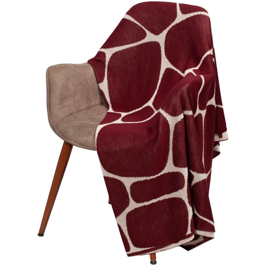Плед Giraffe, бежевый с бордовым фото 1