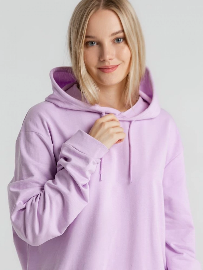 Толстовка с капюшоном унисекс Hoodie, сиреневая, размер S фото 18