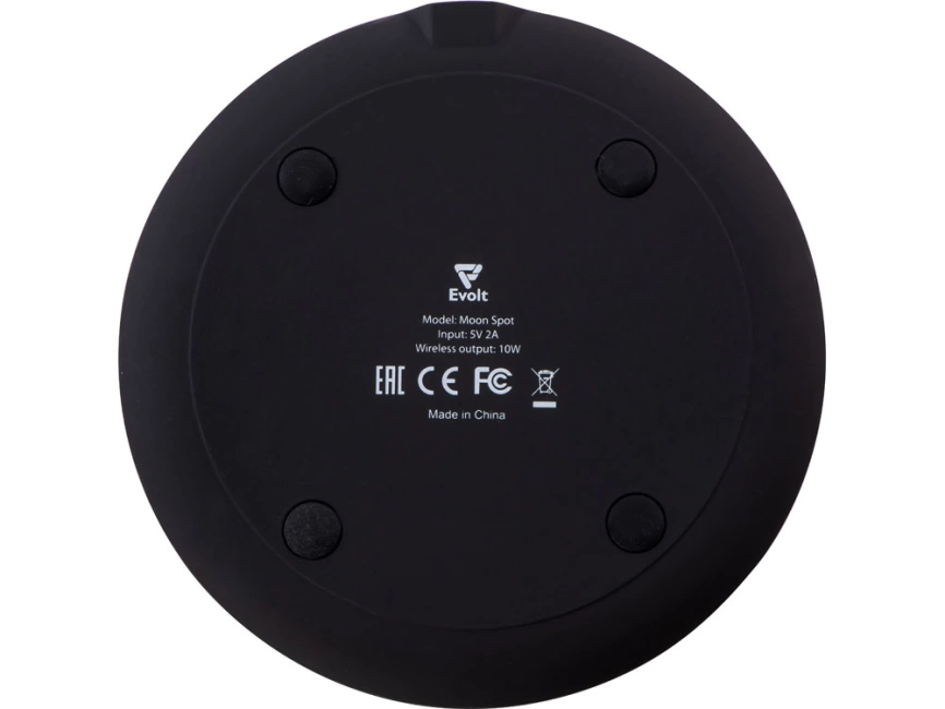 Беспроводное зарядное устройство с подсветкой логотипа Moon spot, 10 Вт, soft-touch фото 5