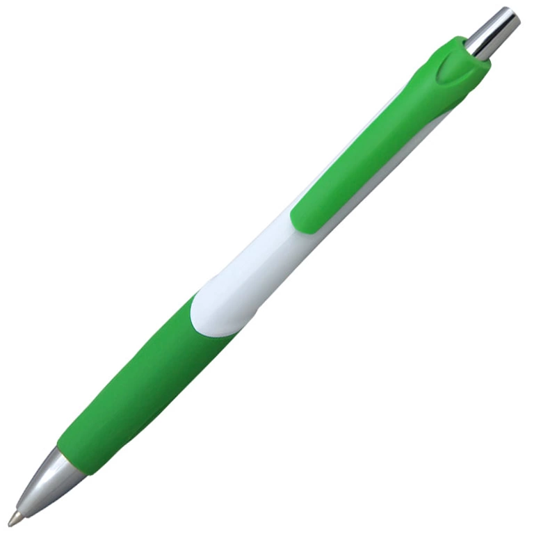 Ручка шариковая, пластик, белый/зеленый фото 2