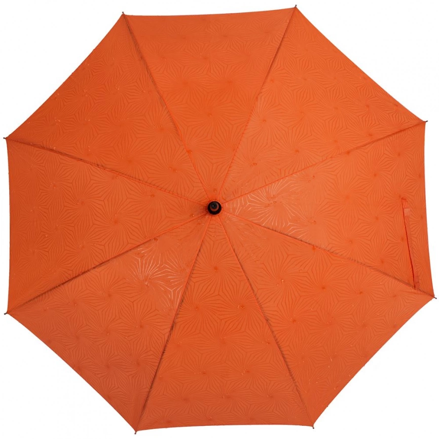 Зонт-трость Magic с проявляющимся цветочным рисунком, оранжевый фото 1