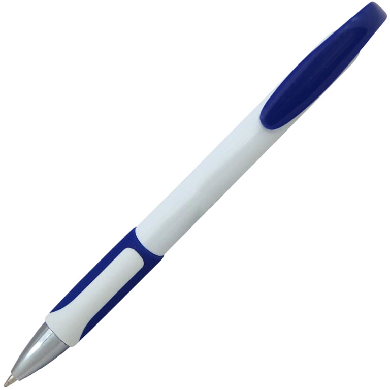 Ручка шариковая, пластик, белый/синий фото 2