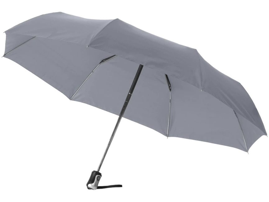 Зонт Alex трехсекционный автоматический 21,5, серый фото 1