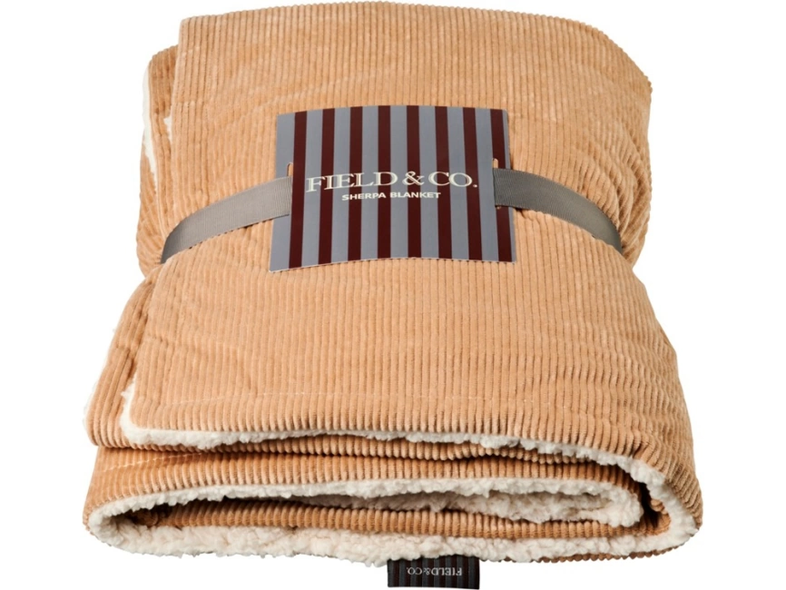 Шерповое покрывало Cosie с вельветом, оранжевый фото 4