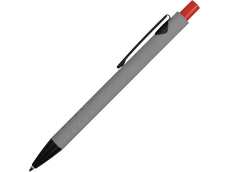 Ручка металлическая soft-touch шариковая Snap, серый/черный/красный фото 3