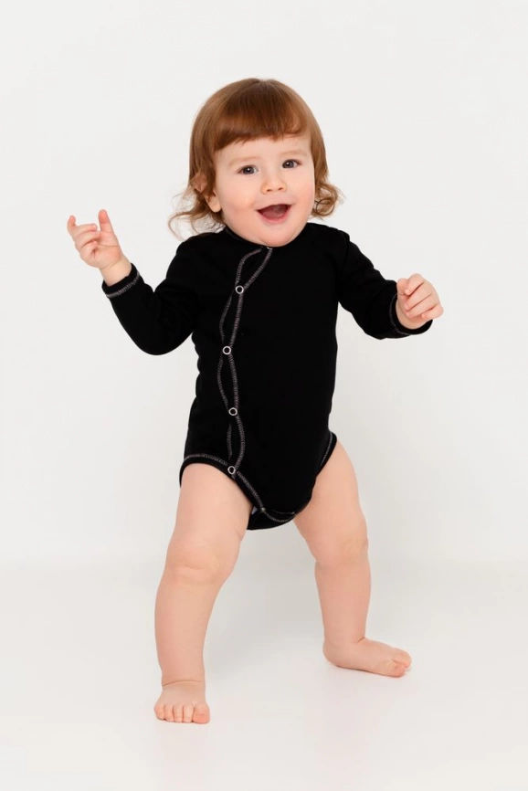Боди детское Baby Prime, черное, размер 74 см фото 3