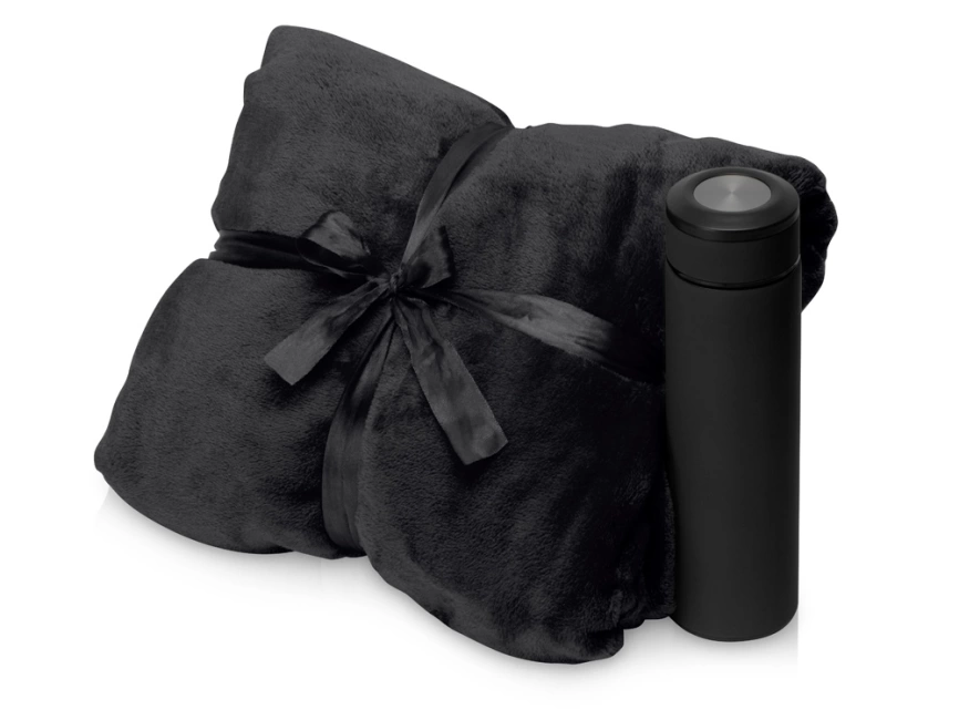 Подарочный набор с пледом, термосом Cozy hygge, черный фото 1