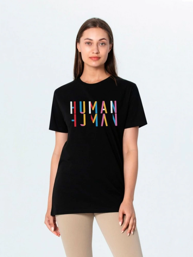 Футболка Human, черная, размер M фото 3