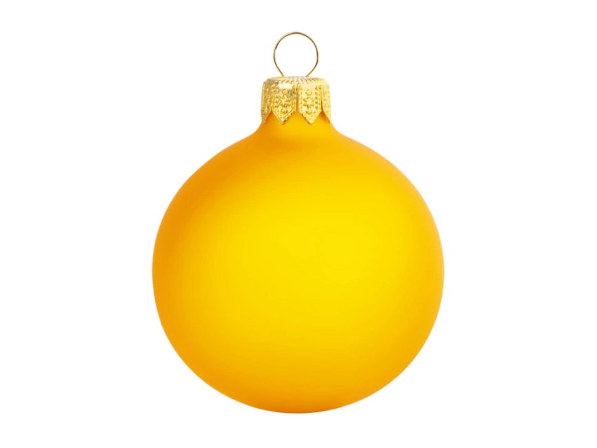 Стеклянный шар желтый матовый, заготовка шара 6 см, цвет 23 фото 1