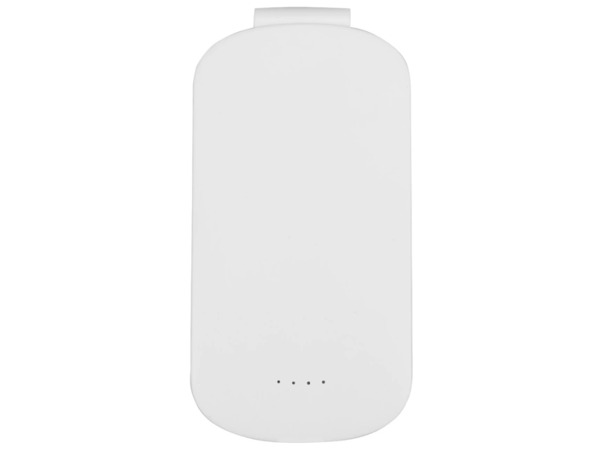 Портативное зарядное устройство Pin на 4000 mAh с большой площадью нанесения и клипом для крепления к одежде или сумке, белый фото 3