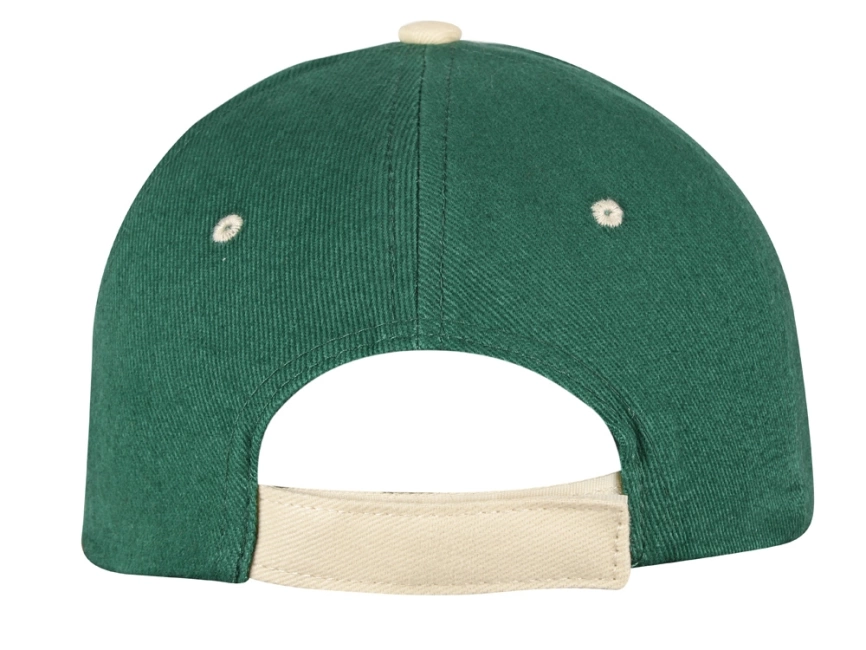 Бейсболка New Castle 6-ти панельная, зеленый/натуральный фото 4