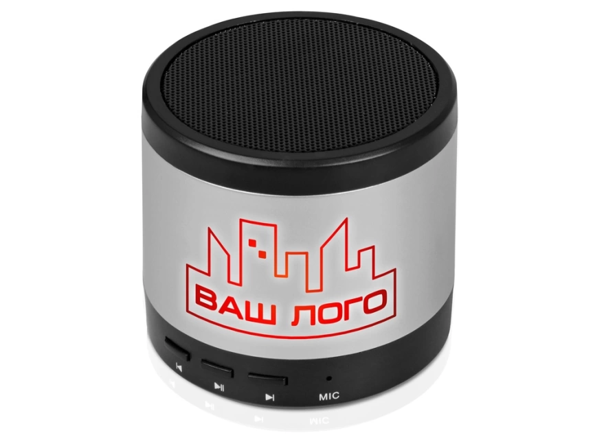 Портативная колонка Ring neon с красной подсветкой корпуса, серебристый фото 1