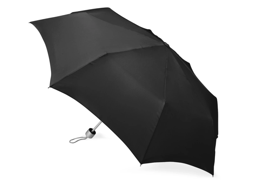 Зонт складной Tempe, механический, 3 сложения, с чехлом, черный фото 2