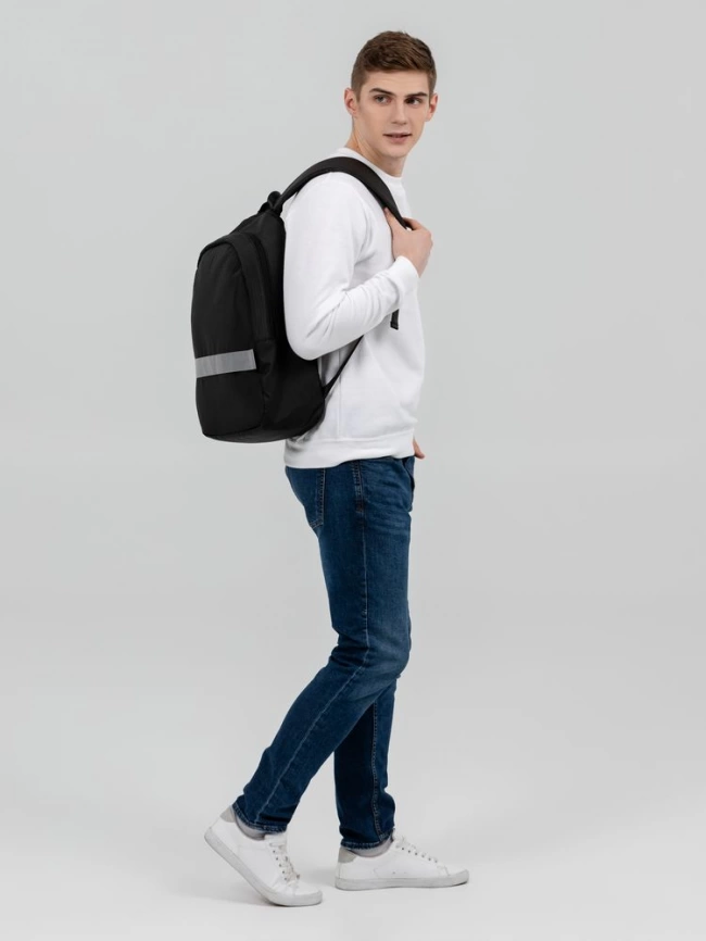Рюкзак tagBag со светоотражающим элементом, черный фото 8