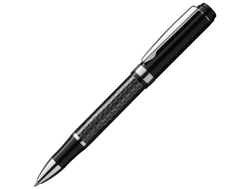 Металлическая шариковая ручка из карбонового волокна Carbon, черный фото 1