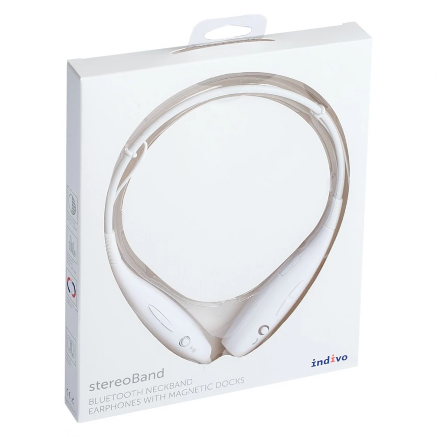 Bluetooth наушники stereoBand, белые фото 6