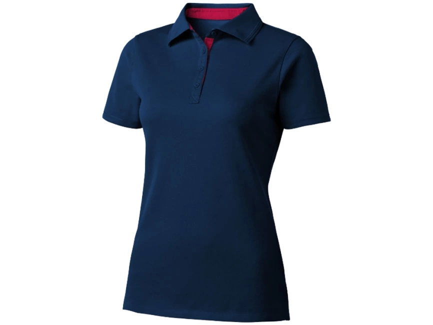 Поло женское с короткими рукавами Hacker, темно-синий/красный фото 1
