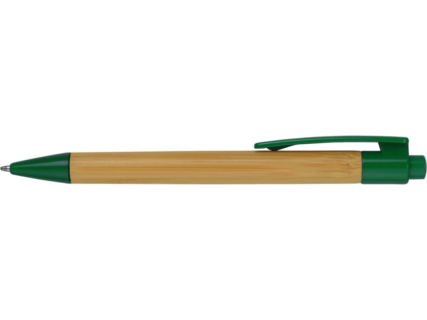 Ручка шариковая Borneo из бамбука, зеленый, черные чернила фото 4