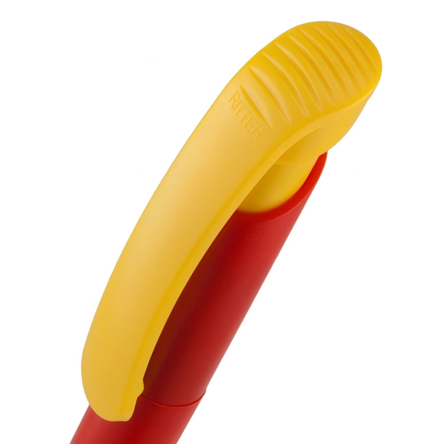 Ручка шариковая Clear Solid, красная с желтым фото 7