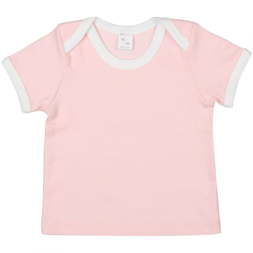 Футболка с коротким рукавом Baby Prime, детская, розовая с молочно-белым, 74 см фото 1