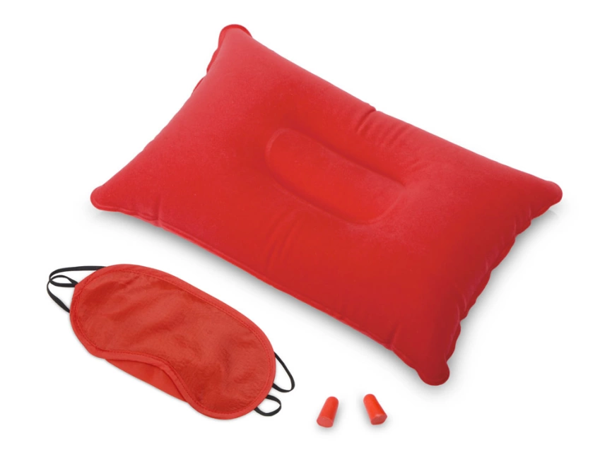 Набор для путешествия с прямоугольной подушкой Cloud, красный фото 1