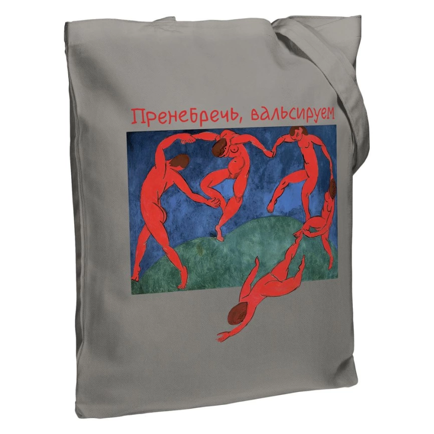 Холщовая сумка «Пренебречь, вальсируем», серая фото 4