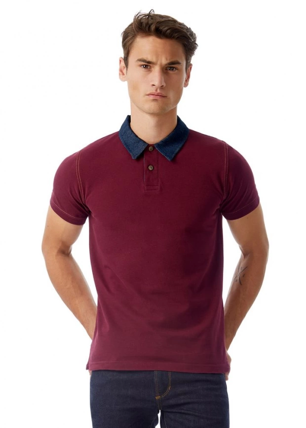 Рубашка поло мужская DNM Forward бордовая, размер S фото 5